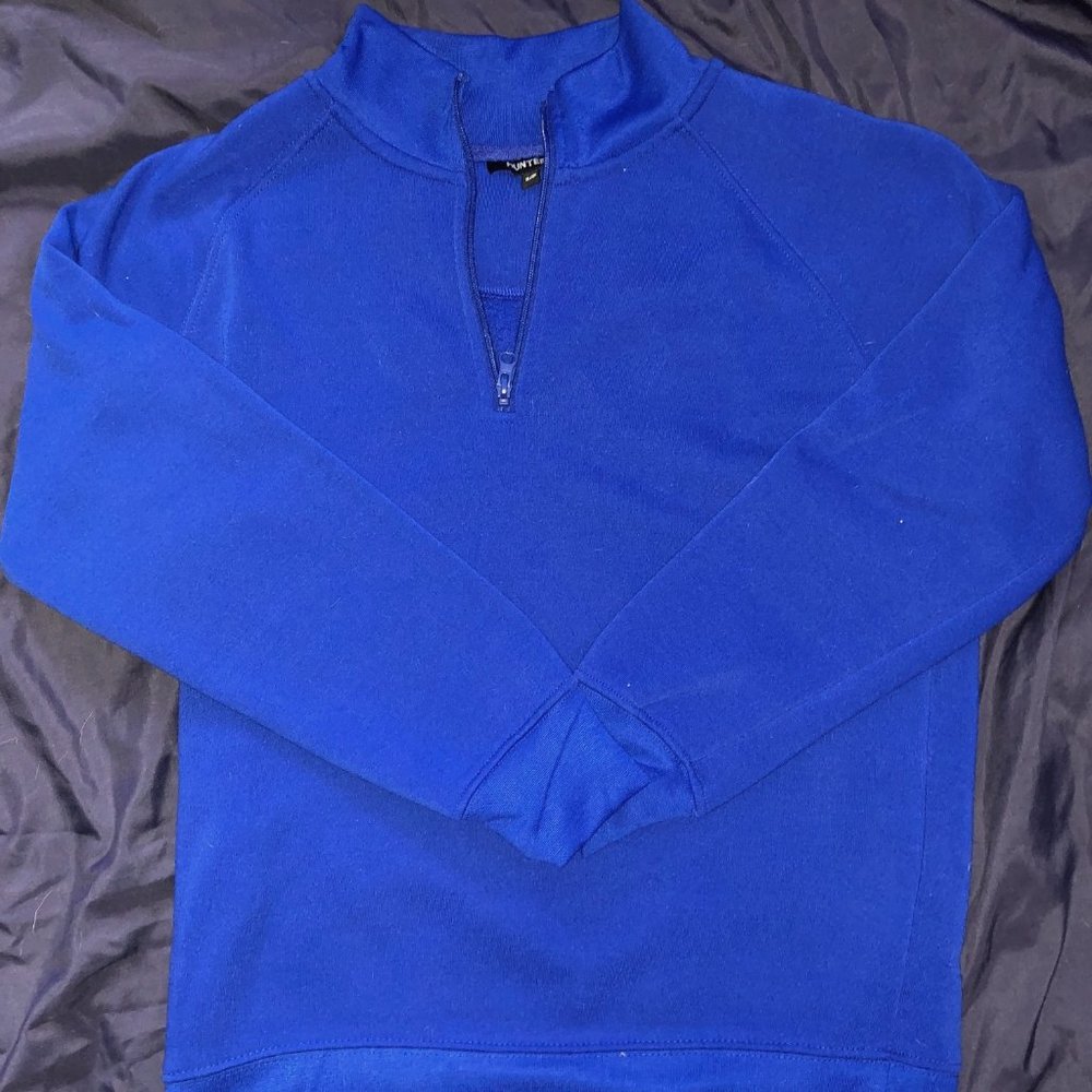 Blue Quarter Zip-Up Sweater